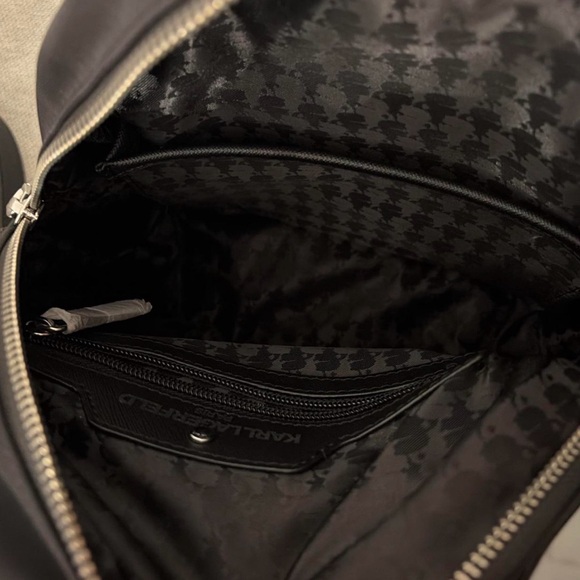 Karl Lagerfeld Black Backpack with White and Red Accents main image 4